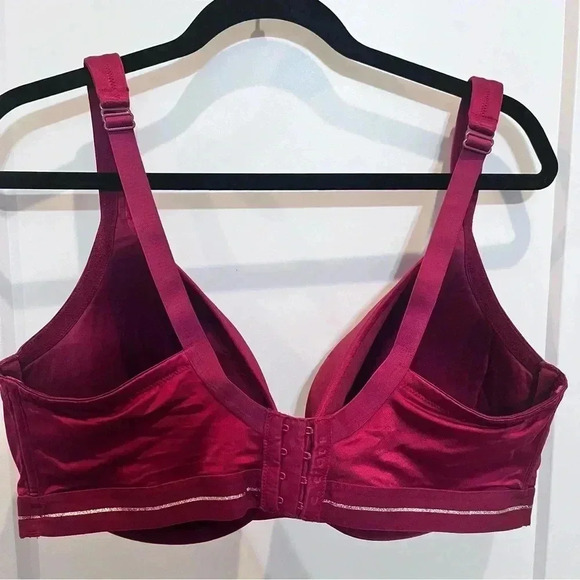 Cacique cranberry red underwire satin lined full coverage bra size 42DDD - Picture 5 of 6
